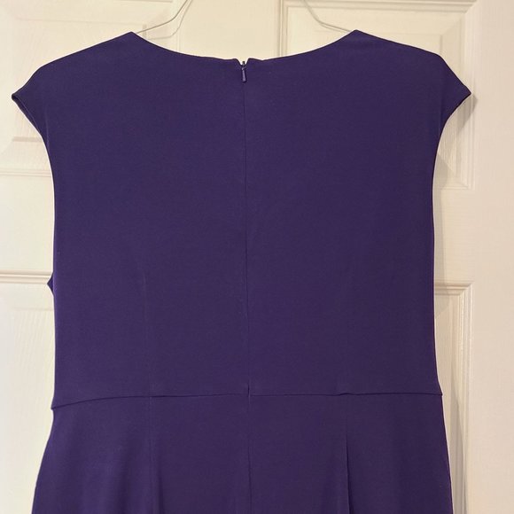 Purple Draped Neck Polyester Dress ~ Size 12-14 Large - Picture 7 of 7